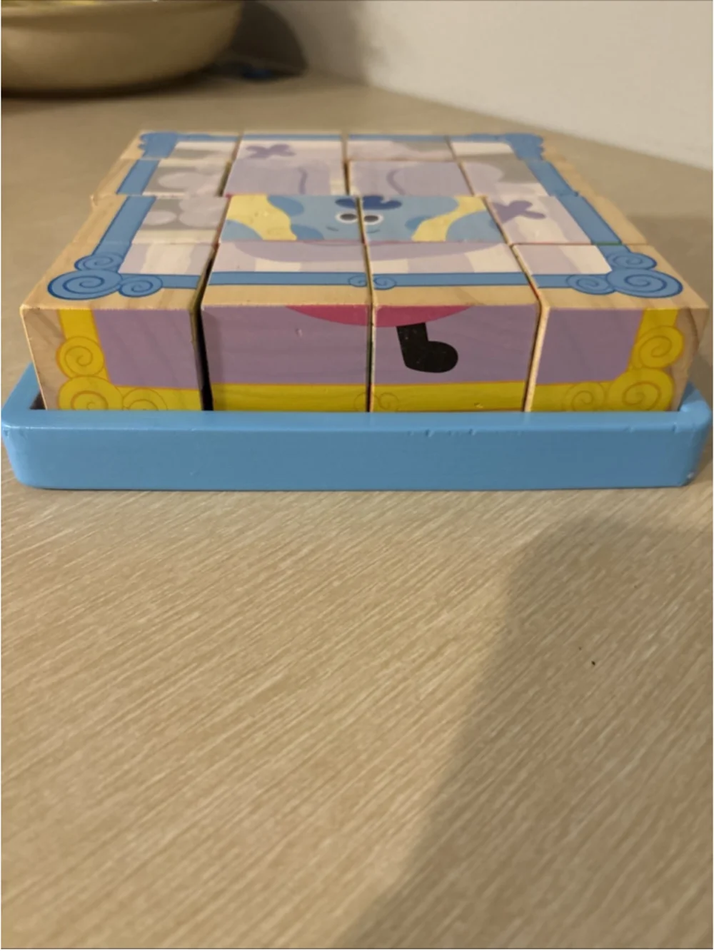 Blue’s Clues Wooden Cube 16 Piece Puzzle W/6 Different Puzzles 1192